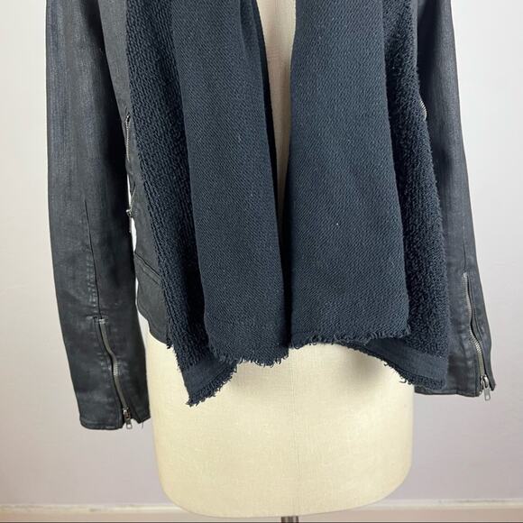 Free People Drape Front Coated Jacket in Black - Picture 5 of 8